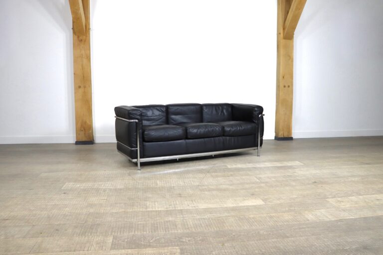 Cassina LC2 three seater sofa by Charlotte Perriand and Le Corbusier
