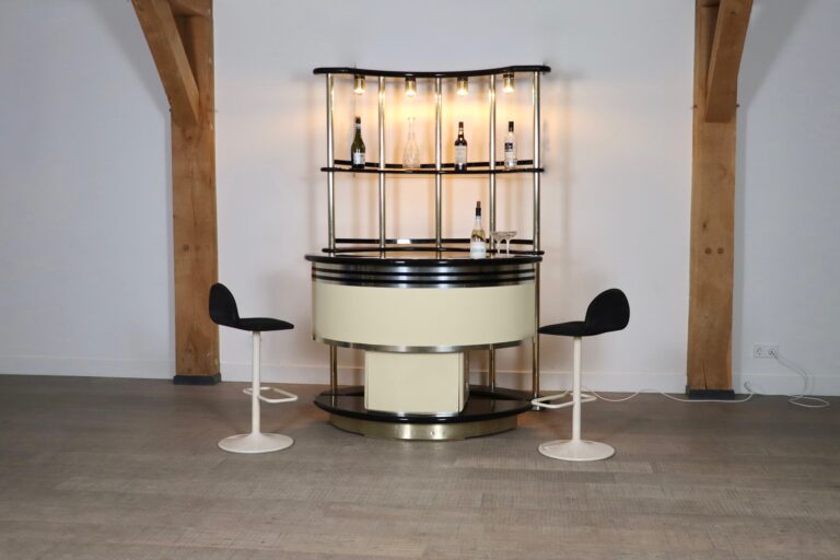 Midcentury Dry Bar set by Guzzini for Stilglass Donati, Italy 1970s