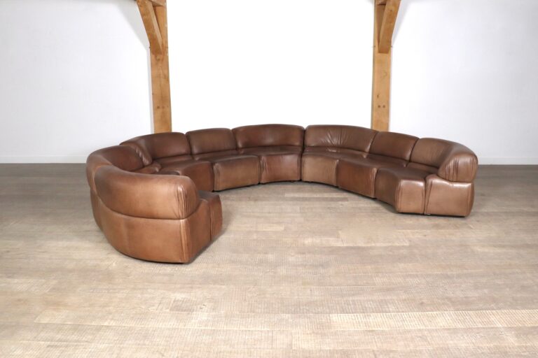 De Sede Cosmos Sectional sofa in light brown leather, Switzerland 1970s