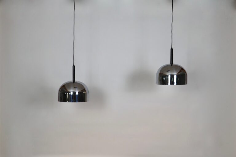 Chrome Pendant by Gae Aulenti and Livio Castiglioni for Stilnovo, 1960s 