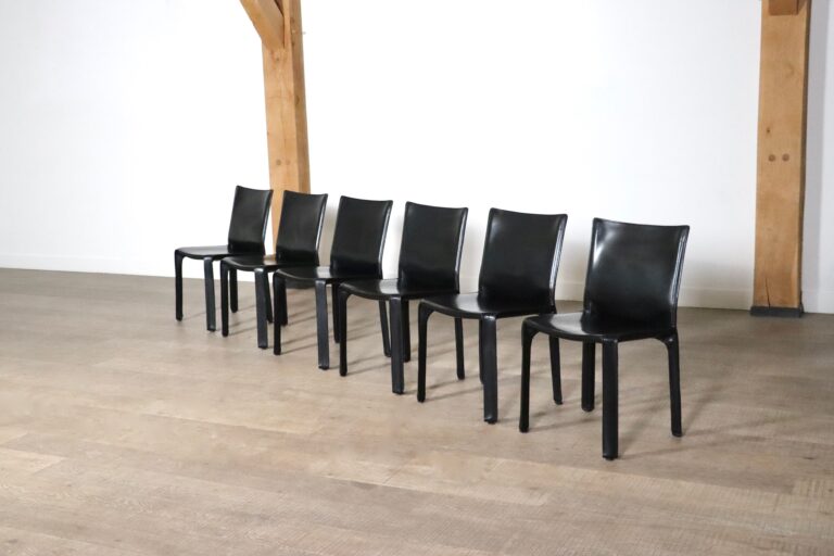Set of 6 Cassina CAB 412 Dining chairs by Mario Bellini, 1980s