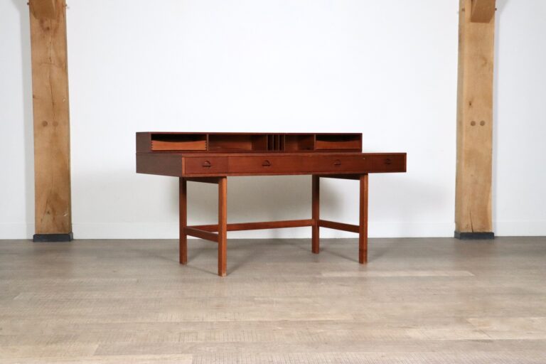 Flip-Top Teak Desk By Peter Løvig Nielsen, Denmark, 1972