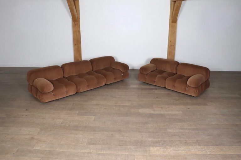Camaleonda sofa in Camel Velvet by Mario bellini for B&B Italia 1970s
