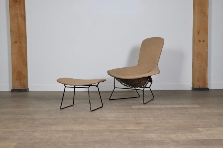 Early Edition Bird chair with ottoman by Harry Bertoia for Knoll International, Italy 1960s