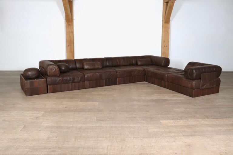 De Sede DS-88 Modular Sofa In brown patchwork Leather, Switzerland 1970s