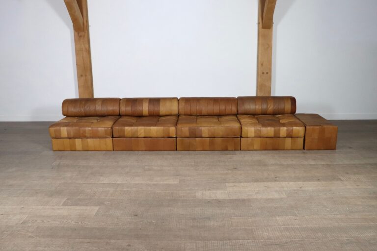 De Sede DS-88 Sofa In Cognac Patchwork Leather, Switzerland 1970s