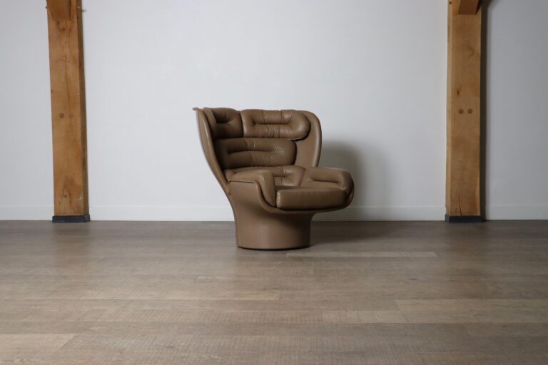 Vintage Elda Lounge Chair in mocha by Joe Colombo for Comfort Italy 1970s