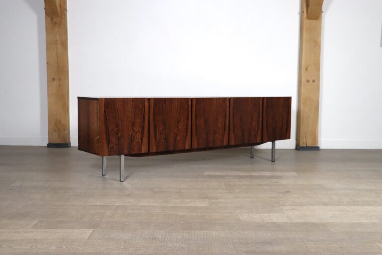 Midcentury modern sideboard in chrome and rosewood, 1965