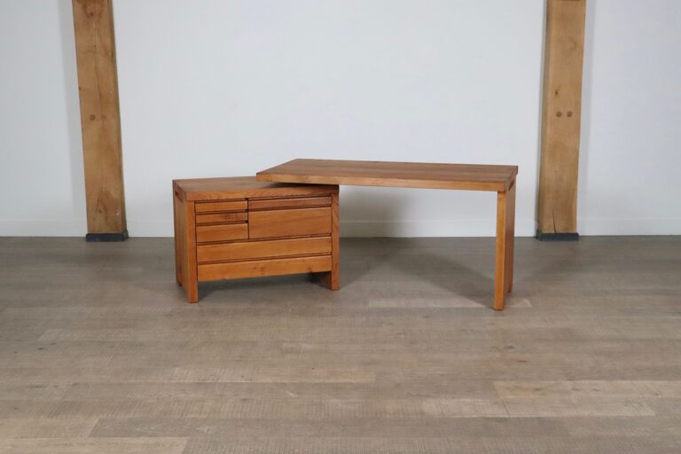 Pierre Chapo B19 desk in solid Elm, France 1960s