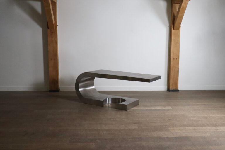 Rare Marzio Cecchi Steel Diapason Desk For Studio Most Firenze, 1970s