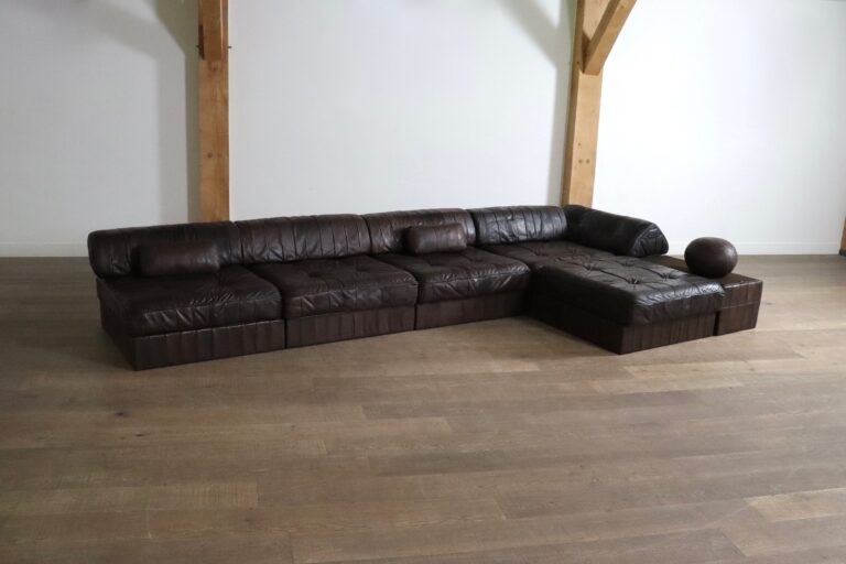 De Sede DS 88 Modular Sofa In brown Patchwork Leather, Switzerland 1970s