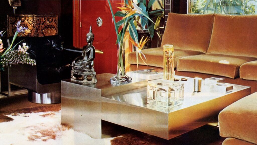 Interior featuring original Willy Rizzo furniture