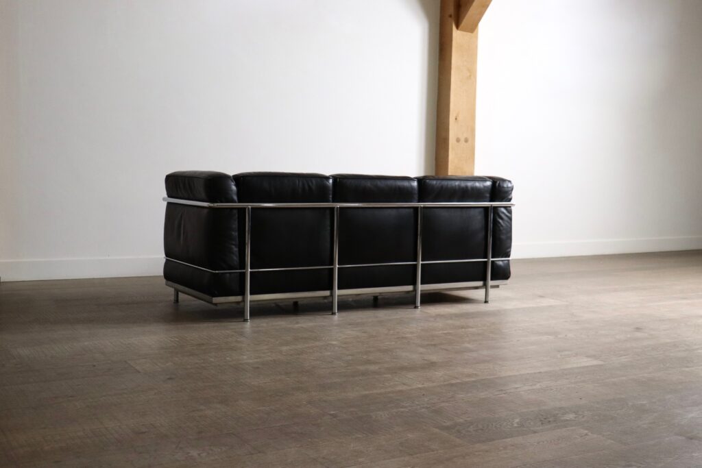 Cassina LC2 three seater sofa by Charlotte Perriand and Le Corbusier
