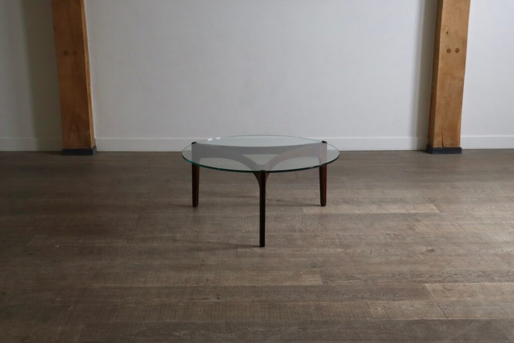 Sven Ellekaer coffee table with glass top by Christian Linneberg 1962