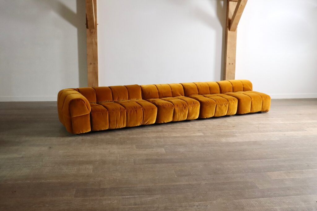 Arflex Strips Sofa by Cini Boeri in velvet, Italy 1968