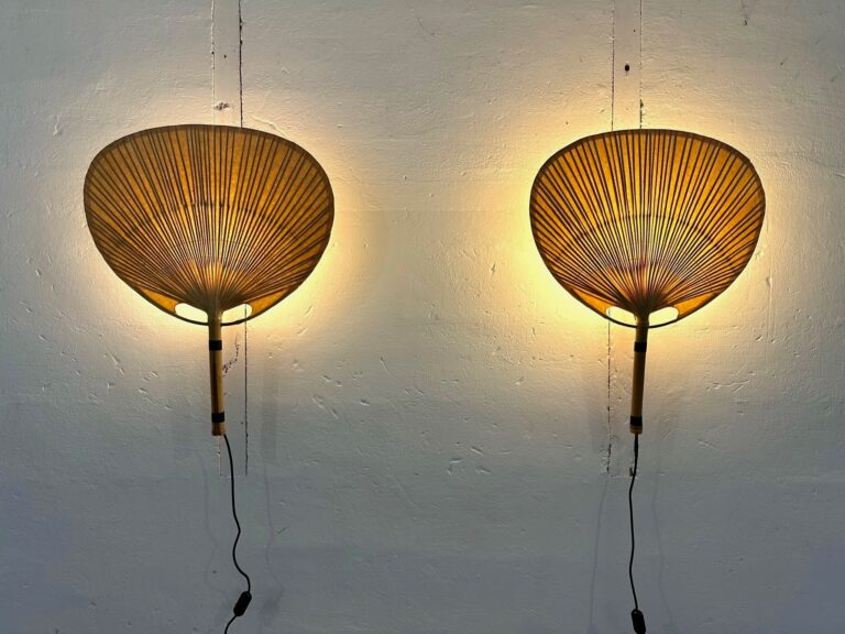 Pair Of Ingo Maurer Uchiwa III Wall Lamps For M-Design, 1973