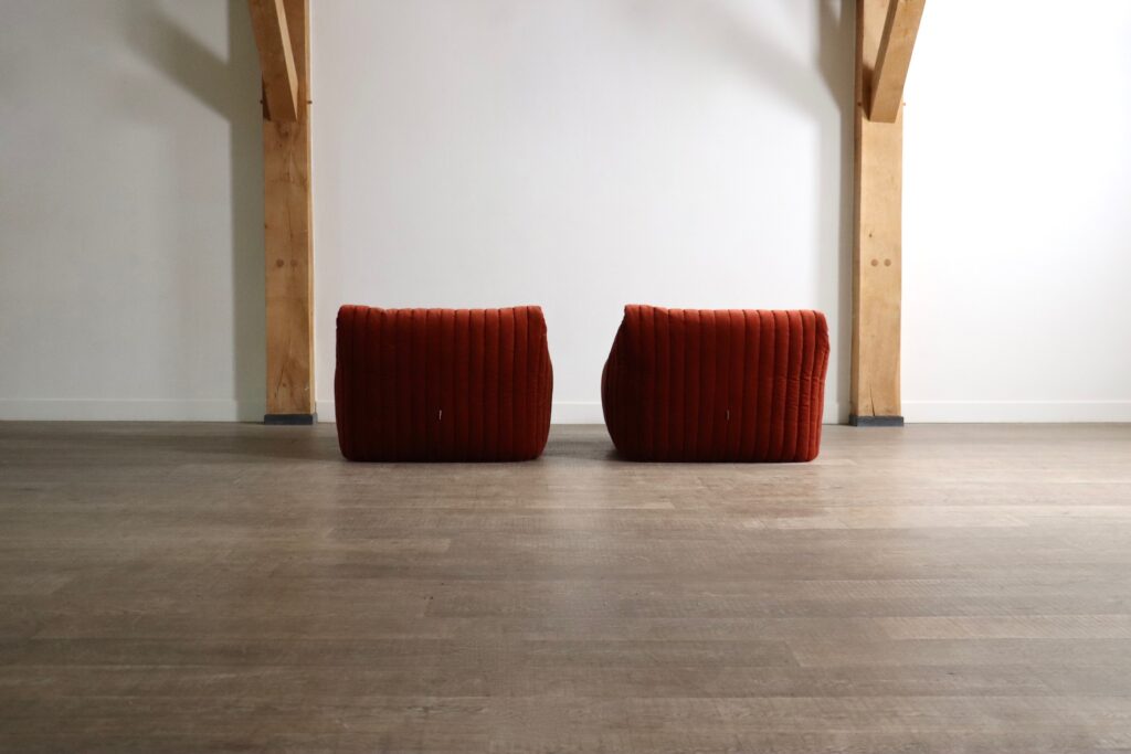 Cinna Sandra lounge chairs in velvet by Annie Hieronimus, 1970s