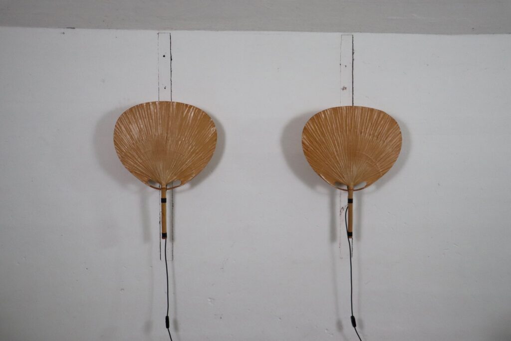 Pair Of Ingo Maurer Uchiwa III Wall Lamps For M-Design, 1973