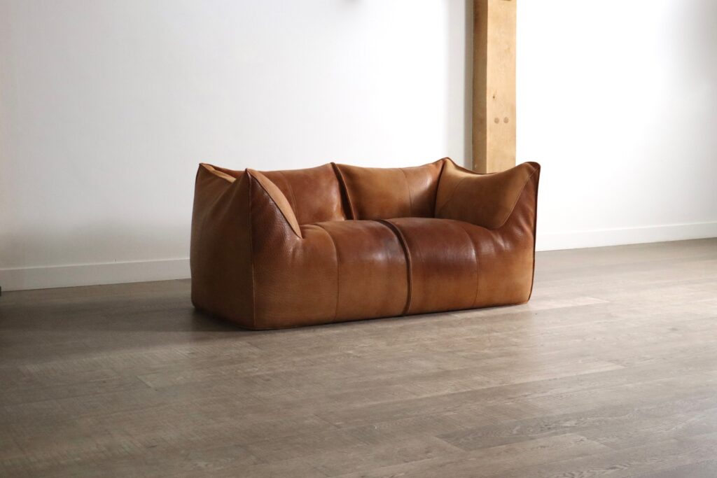 Le Bambole sofa in buffalo leather By Mario Bellini For B&B Italia, 1970s