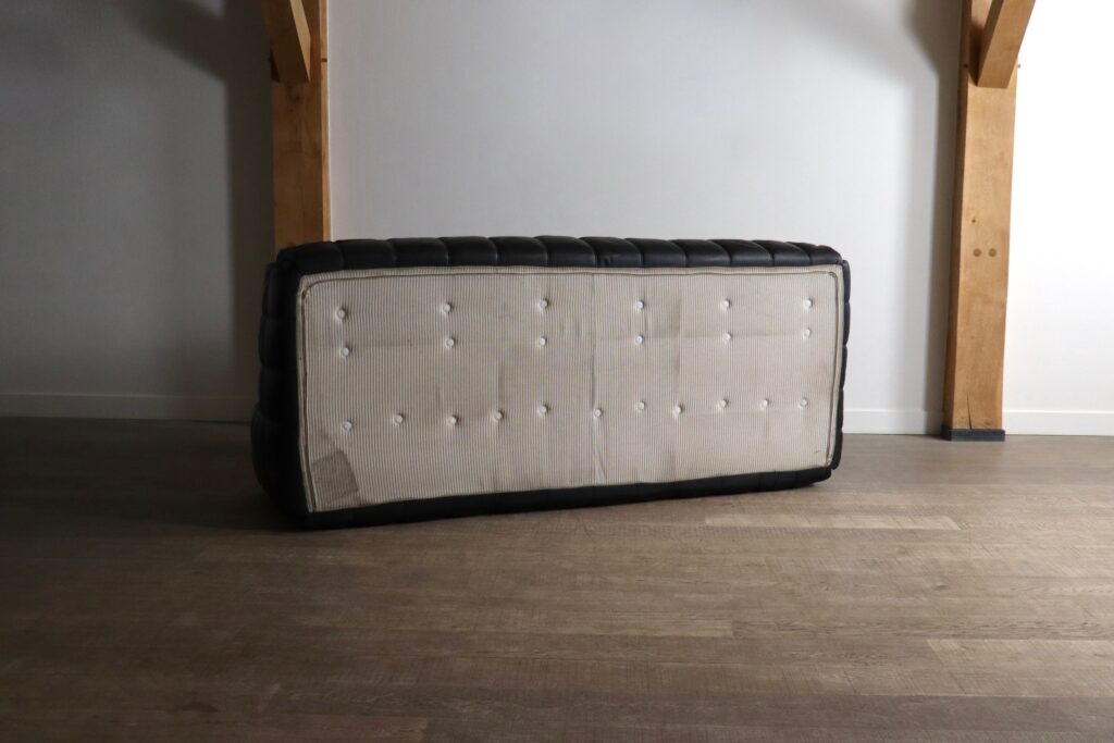 Kashima three seater sofa in cream leather by Michel Ducaroy for Ligne Roset, 1970s