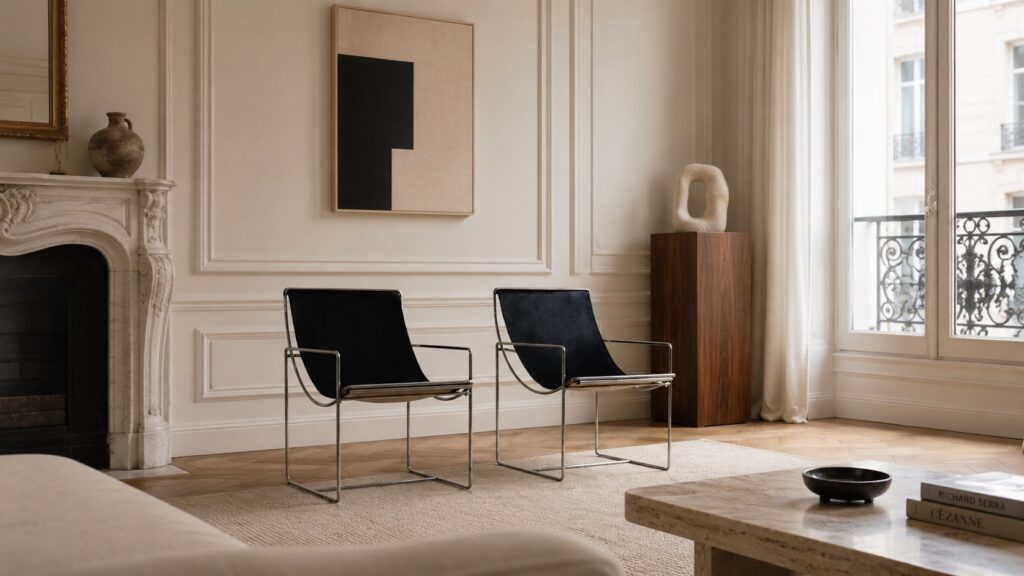 Sculptural pair of Odile Mir Filo lounge chairs for Prisunic, France, early 1970s.