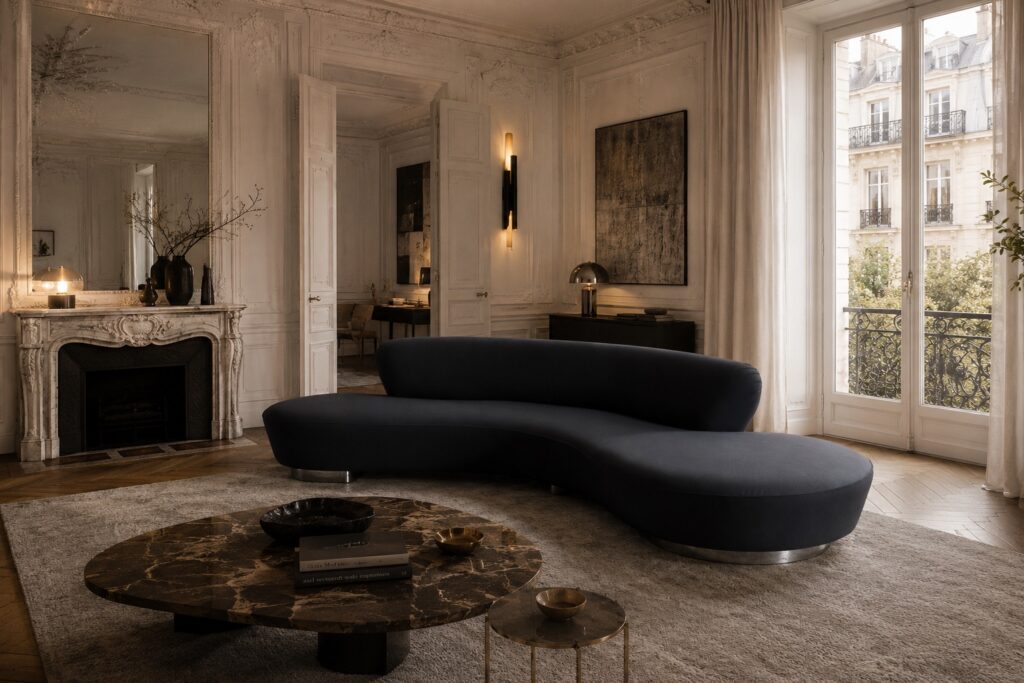 Vladimir Kagan serpentine sofa for Directional USA 1999