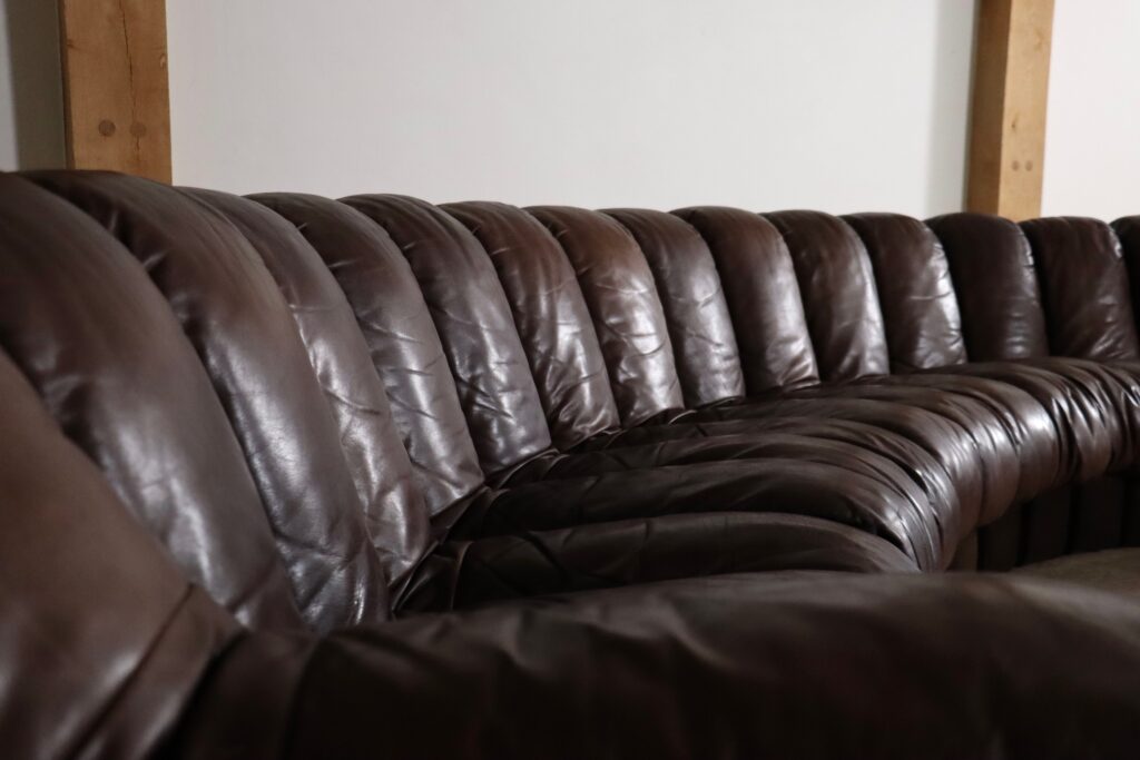De Sede DS 600 “Non-Stop” sectional brown leather sofa by Heinz Ulrich, Ueli Berger and Eleanora Peduzzi-Riva, 1970s