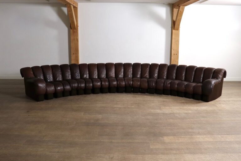 De Sede DS 600 “Non-Stop” sectional brown leather sofa by Heinz Ulrich, Ueli Berger and Eleanora Peduzzi-Riva, 1970s
