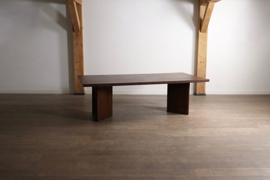 Front view of the large PJ-TAT-08-A Library Table by Pierre Jeanneret