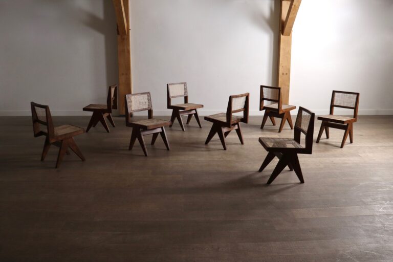 Complete set of eight PJ-SI-25-A chairs designed for Panjab University