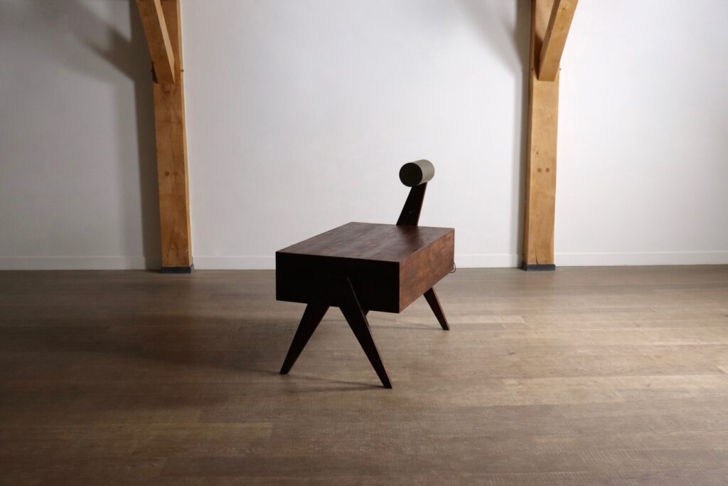 Pierre Jeanneret desk with integrated lamp, Chandigarh, 1950s