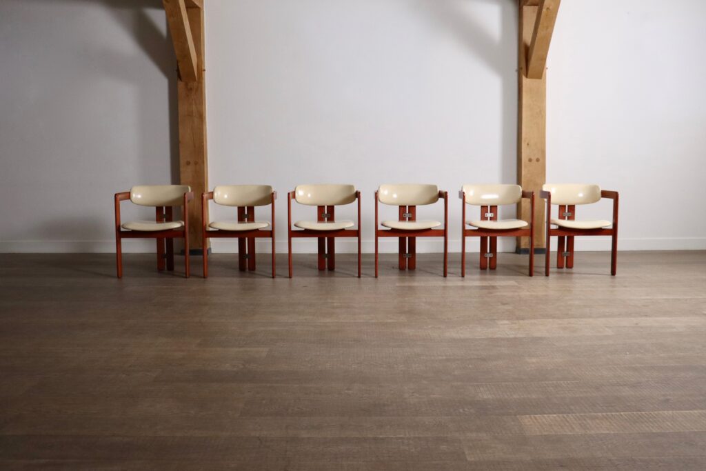 Front view of the Pamplona chairs by Augusto Savini for Pozzi