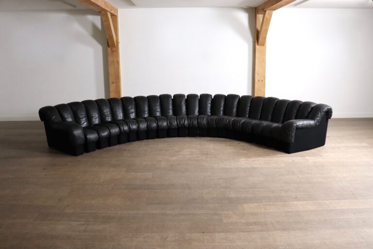 De Sede DS 600 Non-Stop sectional sofa in cognac leather, Switzerland, 1970s