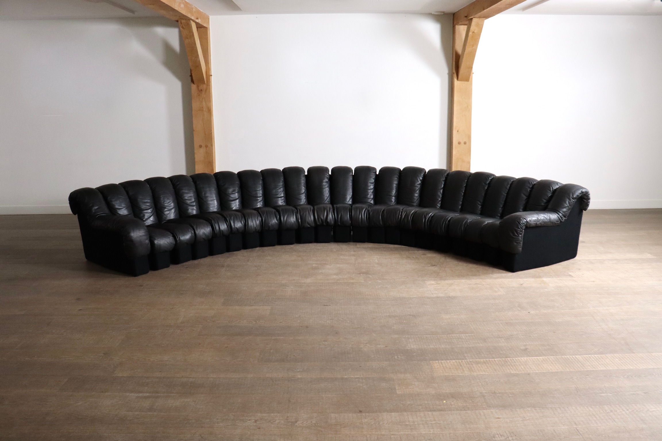 De Sede DS 600 Non-Stop sectional sofa in cognac leather, Switzerland, 1970s