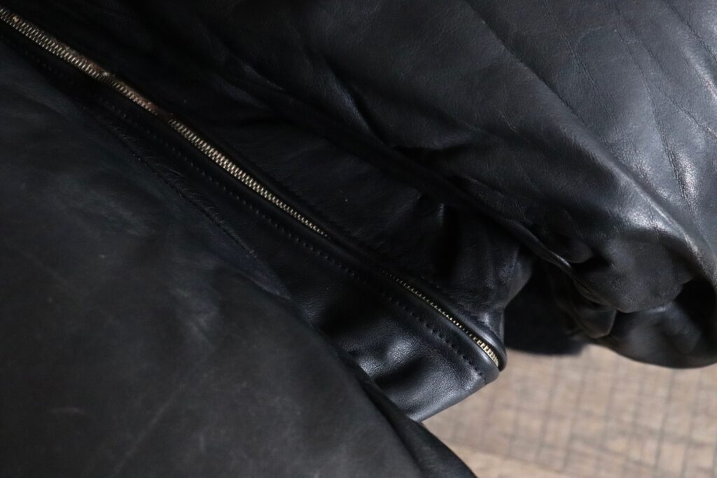 original metal zipper on De Sede DS 600 sectional sofa, 1970s