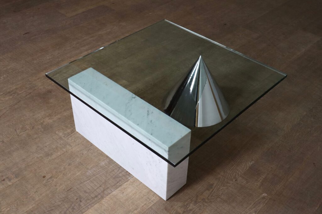 Architectural Kono coffee table by Lella and Massimo Vignelli for Casigliani