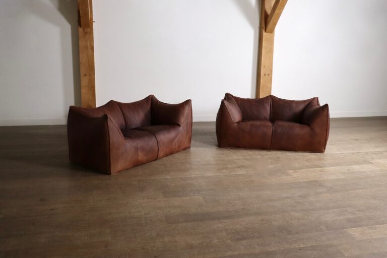 Le Bambole sofa in buffalo leather By Mario Bellini For B&B Italia, 1970s